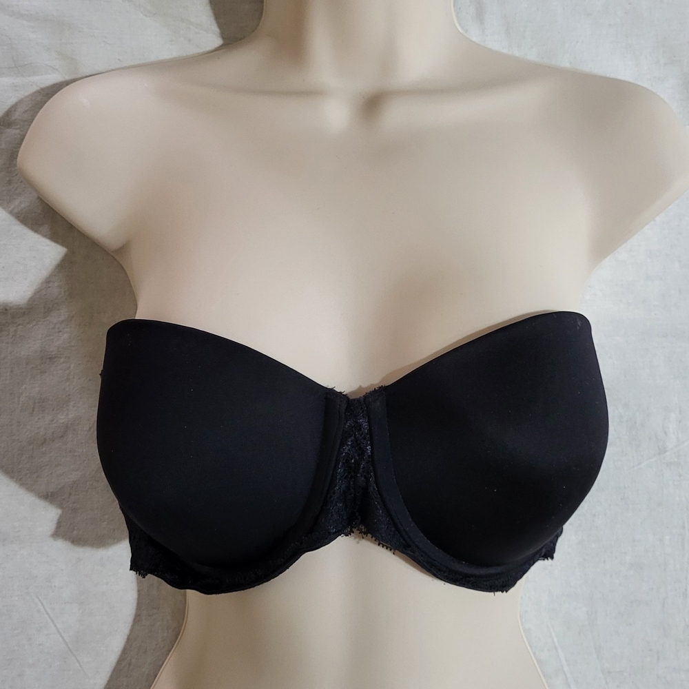 Lilyette Black Strapless Bra  Molded NWOT 38C
